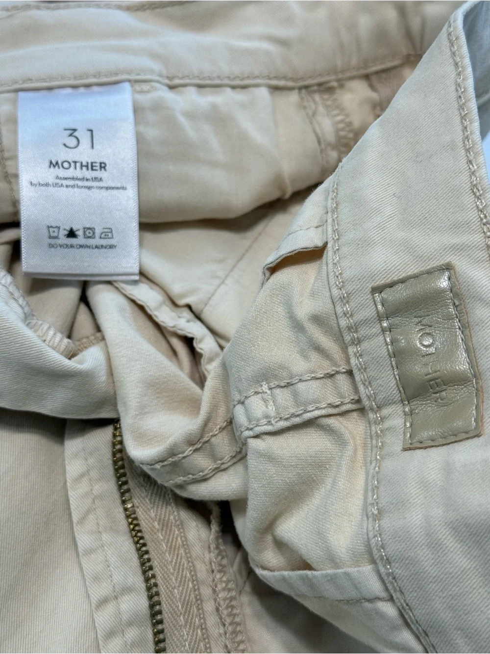 Mother Pleated Catch Beige Bermuda Shorts Women Size 31
